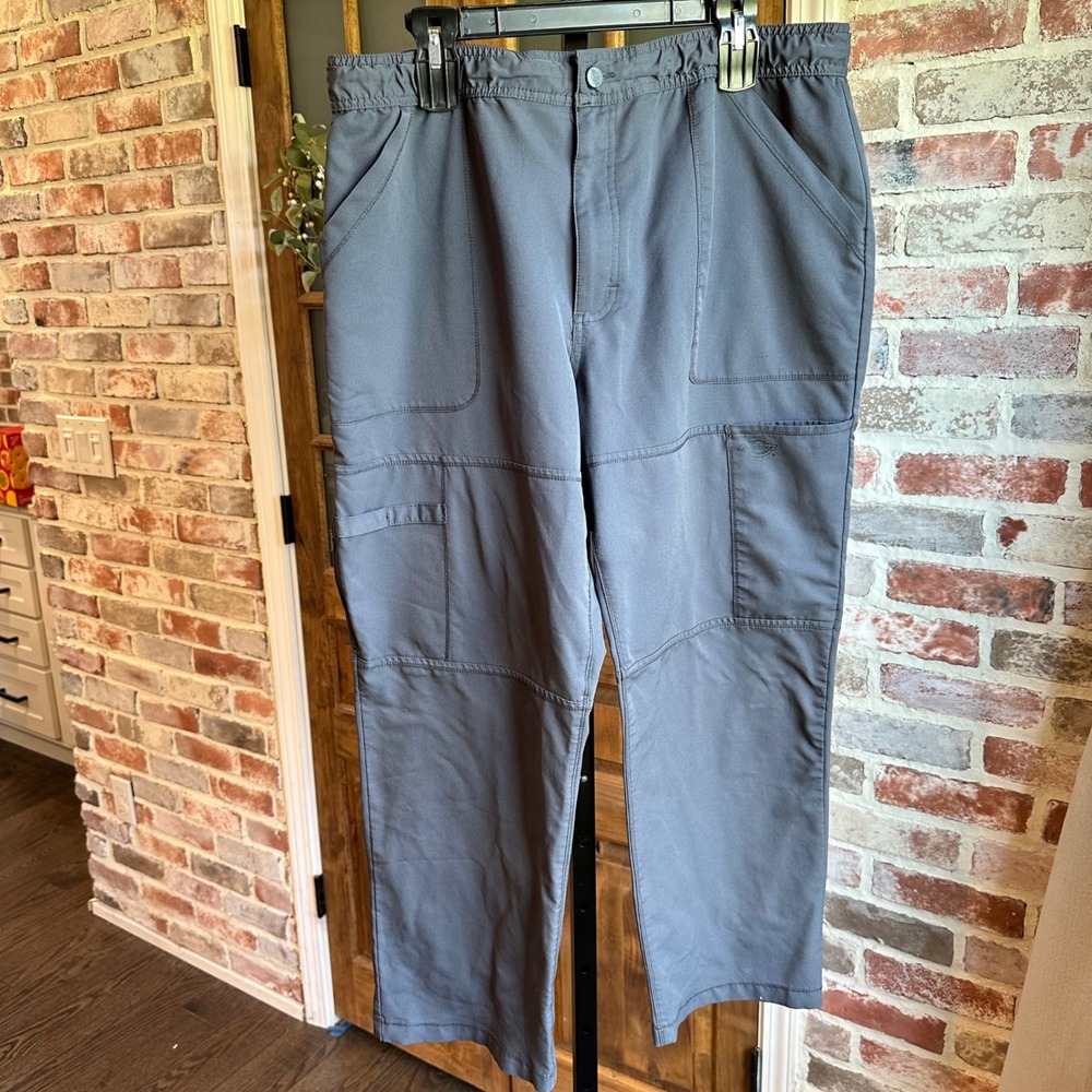Dickies Scrub Pant Women XL Short Pewter Grey Cargo Medical Workwear  (Lot of 2)